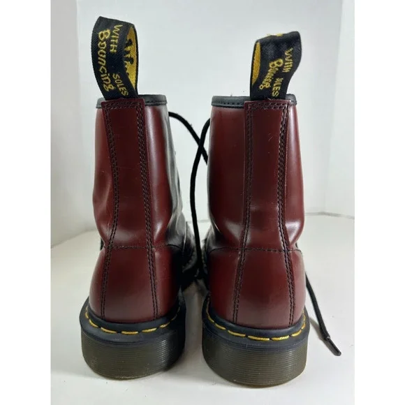 Doc Dr. Martens 1460 Leather Boots Cherry Red Lace Up US Women's Size 10 Men's 9 - Picture 13 of 16